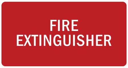 fire emergency fire extinguisher sign and label