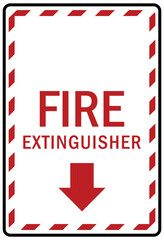Obraz premium fire emergency fire extinguisher sign and label