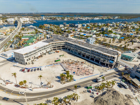 Aerial photo Margaritaville Fort Myers Beach construction site