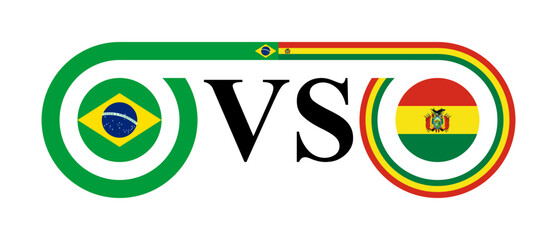 the concept of brazil vs bolivia. vector illustration isolated on white background