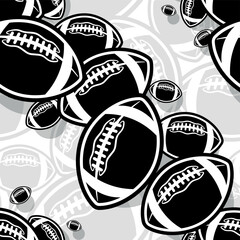 American football Seamless pattern vector art image. Rugby balls repeating tile background wallpaper texture design.