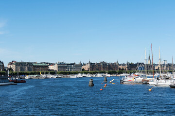 Fototapeta na wymiar Hafen Östermalm, Stockholm, Schweden