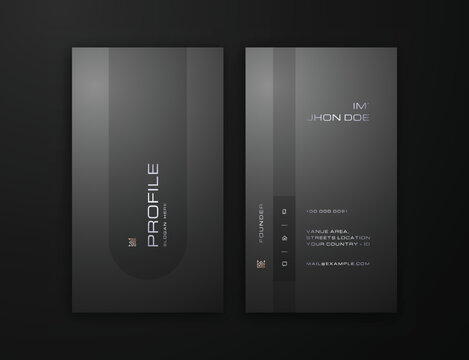 Stylish Modern Vertical Business Card Editable Template	