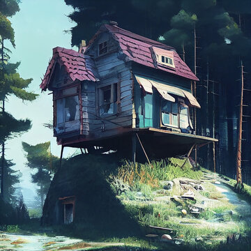 cabane abandonn&eacute;e