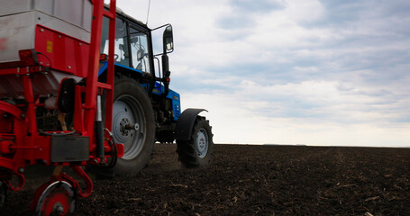Agriculture Farm Tractor Seeding Machine Field Seeder Village Planter Rural Working Combine Tillage...
