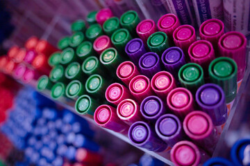 Background of lots assorted colorful marker pen set