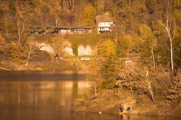 view of the Pilchowice lake in the Bóbr valley near Jelenia Góra in Poland  © magdagalkiewicz