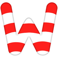 Candy Cane Letter W
