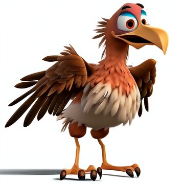 recommend clip art:  a cartoon bird with a big beak and a big eyeball on its head and legs Generative AI