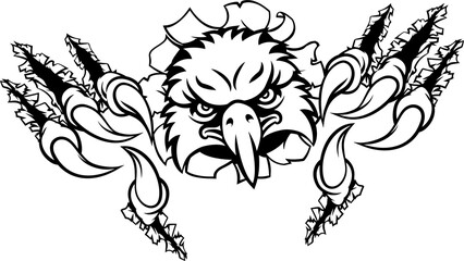 Eagle Cartoon Sports Mascot Ripping Background