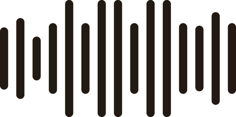 Music wave with black straight line for logo or icon assets