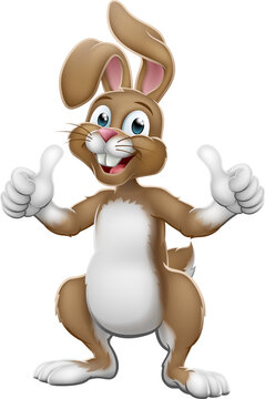 Easter Bunny Rabbit Cartoon Giving Thumbs Up
