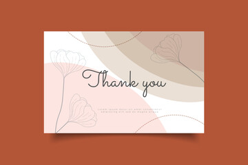 thank you card tempalte with minimalist hand drawn background