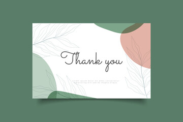 thank you card tempalte with minimalist hand drawn background