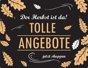 Fototapeta premium Vector Herbst Deals - Tolle Angebote Banner 