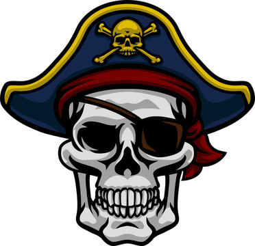 Pirate Hat Skull and Crossbones Cartoon