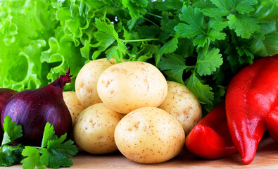 vegetables on a table