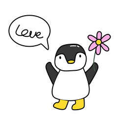 penguin with balloon