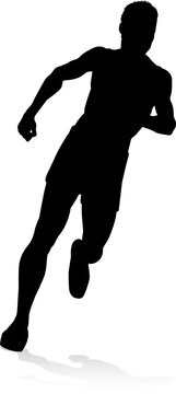 Runner Racing Track and Field Silhouette