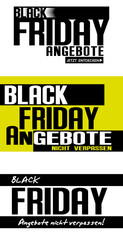Naklejka premium Vector Black Friday Angebote Banner Set