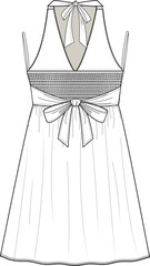 GIRLS AND WOMEN WEAR DRESS FLAT DESIGN SKETCH VECTOR