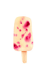 Hand drawn watercolor popsicle frozen dessert