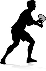 Tennis Silhouette Sport Player Man