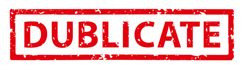 Red "Dublicate" grunge stamp