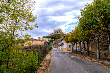 Fototapeta na wymiar Road leading up to Morella castle Spain Castellon Province, Valencian Community