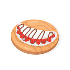 Tapioca filled with strawberry, illustration