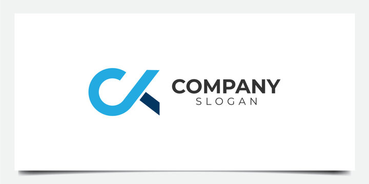 Minimalistic monogram C and K. Business logo template. C and K logo. C and K icon. CK logo. CK icon. Vector logo design