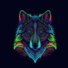 Wolf Head Mascot Illustration for Logo Icon or Poster