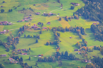 Above Zillertal valley, Tyrol alps, meadows and villages, Austria