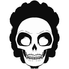 sugar skull tattoos female hand drawn vector black and white clip art