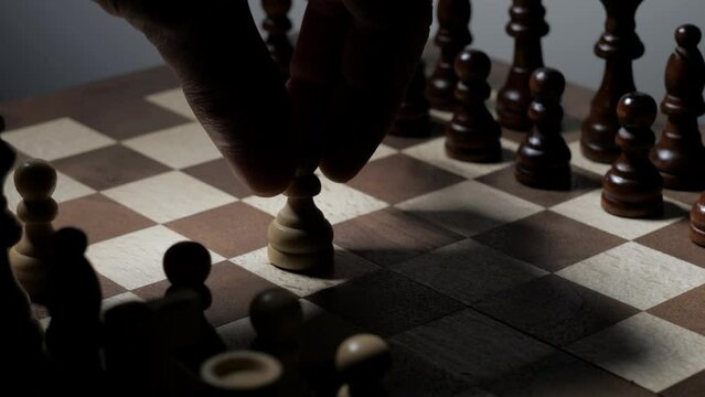 Game of chess. First pawn move E2-E4