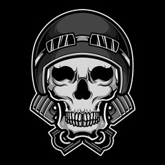 Skull biker head vector illustration