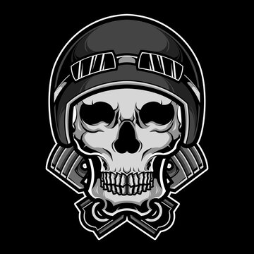 Skull biker head vector illustration