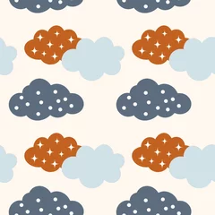 Behangcirkel Cute clouds  seamless pattern © Colinekot
