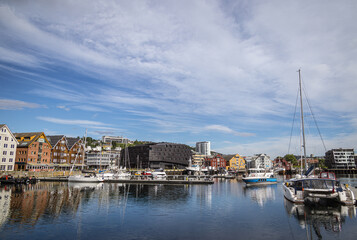 Fototapeta na wymiar Boats in Tromso Harbour, Norway
