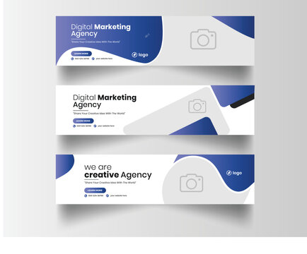 Digital marketing agency linkedin banner template