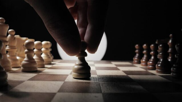 Game of chess. First pawn move E2-E4