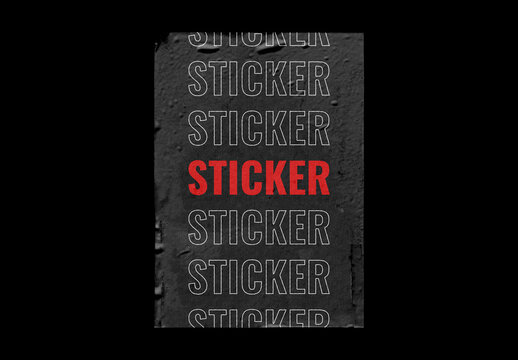 Rectangle Sticker Paper Texture Mockup Template