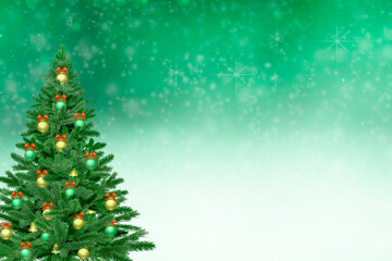 Christmas Tree in Green , seasonal greetings © Sandra J Photography