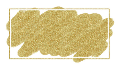 Square shape gold grain glitter, no background, good on dark background, suitable for template design, ppt, background, border, card, etc.