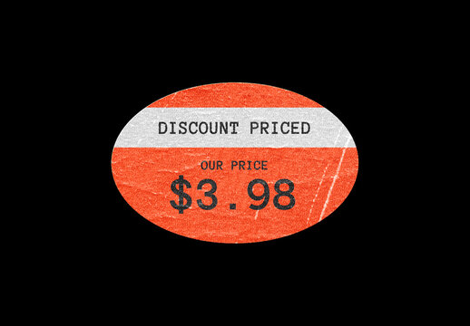 Oval Sticker Paper Texture Mockup Template
