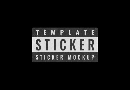 Rectangle Sticker Paper Texture Mockup Template