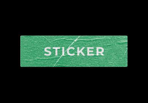 Rectangle Sticker Paper Texture Mockup Template