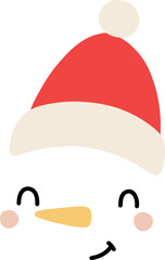 Snowman face cartoon illustration