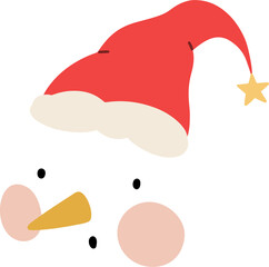 Snowman face cartoon illustration