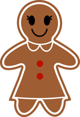 Gingerbread man cookie cartoon illustration